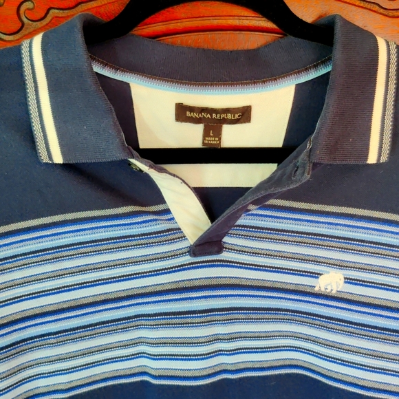 Men's Banana Republic Polo Men's Large Blue - Picture 1 of 6